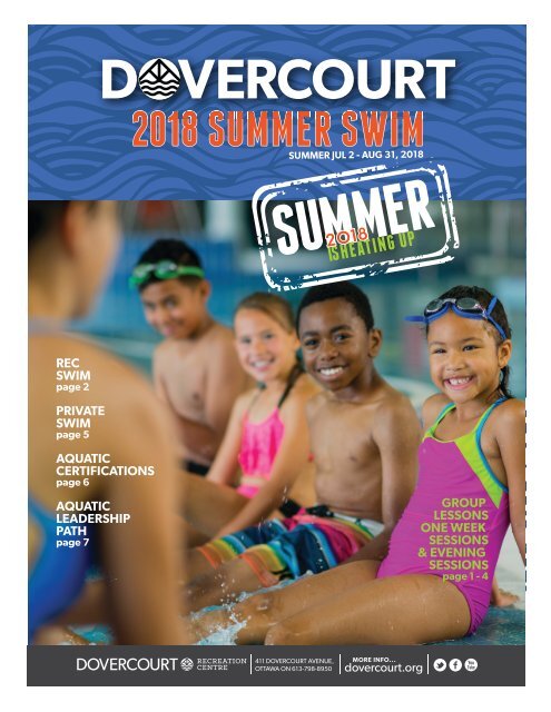 Dovercourt 2018 Summer swim flyer