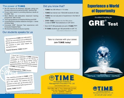 GRE Preparation - TIME