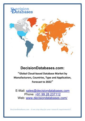 Global Cloud-based Database Market Headed for Growth and Global Expansion by 2022