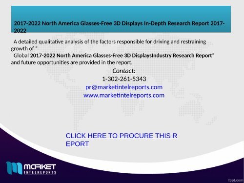 2017-2022 North America Glasses-Free 3D Displays Market Report