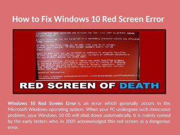 1-888-909-0535 Step to Fix Windows 10 Red Screen Error