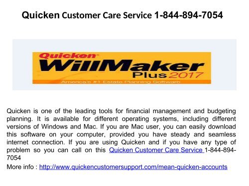 Quicken Error CC 501 Number 1-844-894-7054