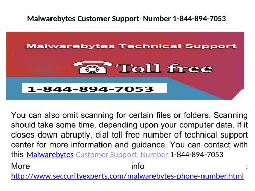 Malwarebytes Tech Support Number 1-844-894-7053