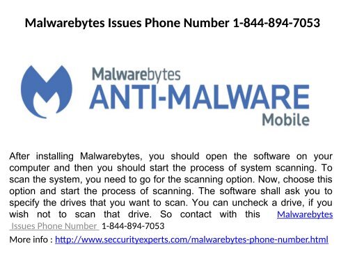 Malwarebytes Tech Support Number 1-844-894-7053