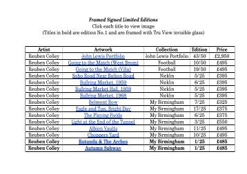 Framed Editions Customer Copy - with links