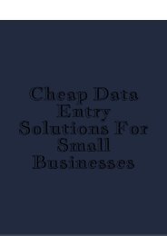 Cheap Data Entry Solutions for Small Businesses