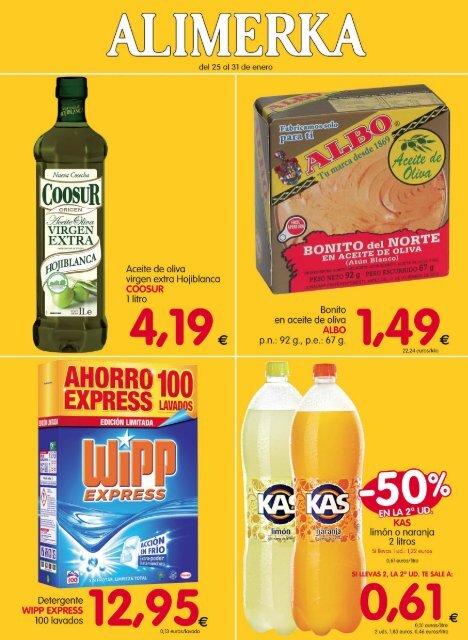 ALIMERKA ofertas del 25 al 31 de enero 2018