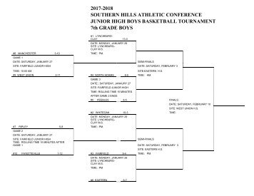 2017-18 SHAC Jr. High Boys and Girls Basketball Tournament