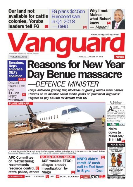 26012018 - Reasons for New Year Day Benue massacre —DEFENCE MINISTER