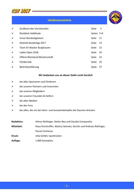 KSV Köllerbach Finalheft DMM 2018