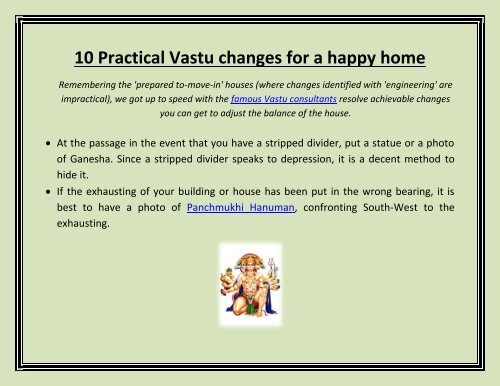 10 Practical Vastu changes for a happy home