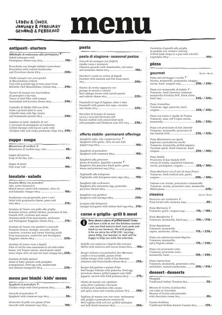 Menu January - February 2018