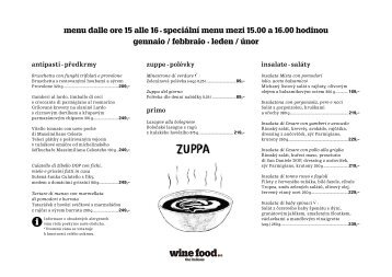 Odpolední menu leden - únor 2018