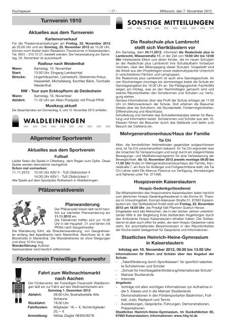 frankenstein - Verbandsgemeinde Hochspeyer