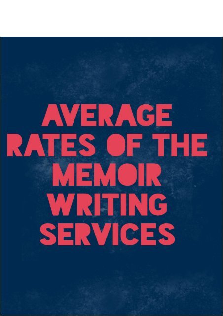 Average Rates of the Memoir Writing Services