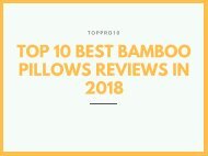 Top 10 Best Bamboo Pillows Reviews in 2018