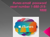 iTunes Email Password Reset 1-888-315-9888 | Tech Support