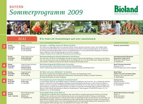 Bayern Sommerprogramm 2009 Juni - Bioland