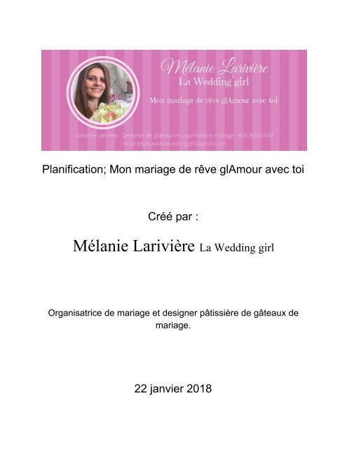 Planification_Mon mariage de rêve glAmour avec toi