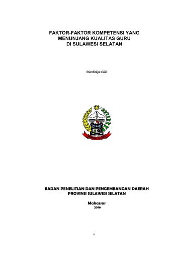 FAKTOR-FAKTOR KOMPETENSI YANG MENUNJANG KUALITAS GURU DI SULAWESI SELATAN