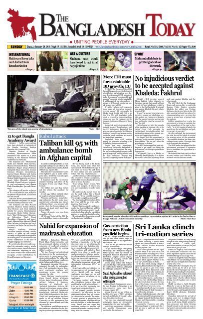 The Bangladesh Today 28 01 2018