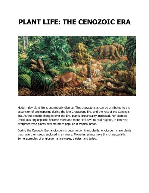 PLANT-LIFE-CENOZOIC-ERA