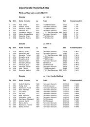 Ergebnisliste Rhädenlauf 2009 - TV Obersuhl