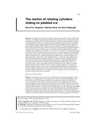 The motion of rotating cylinders sliding on pebbled ice - CiteSeer