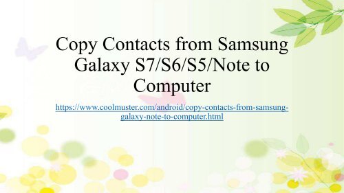 Save Samsung GalaxyNote Contacts to Computer