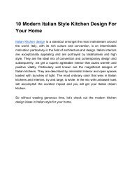 10 Modern Italian Style Kitchen Design For Your Home