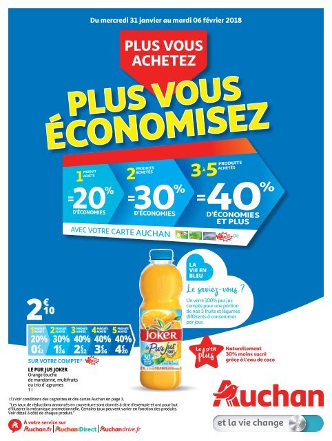 Auchan - Bâtonnets de cotons tiges x190