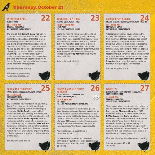 Program Guide in pdf - Vancouver International Writers Festival