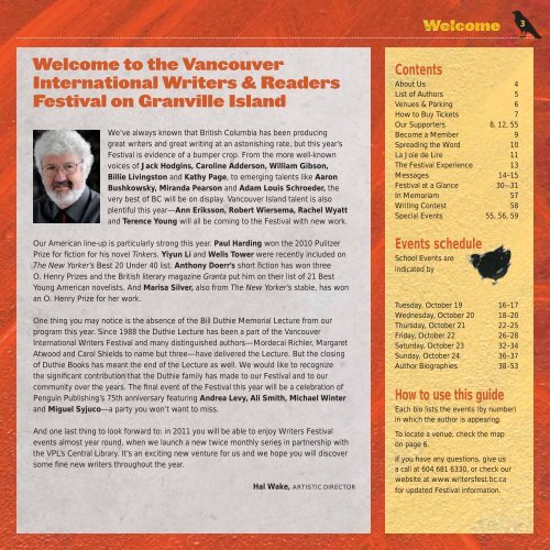 Program Guide in pdf - Vancouver International Writers Festival