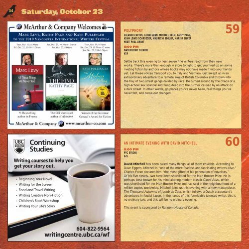 Program Guide in pdf - Vancouver International Writers Festival