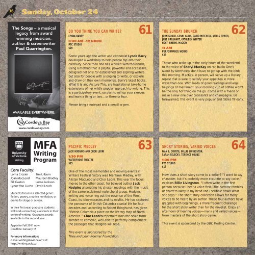 Program Guide in pdf - Vancouver International Writers Festival