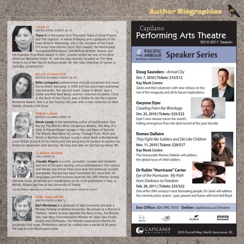 Program Guide in pdf - Vancouver International Writers Festival