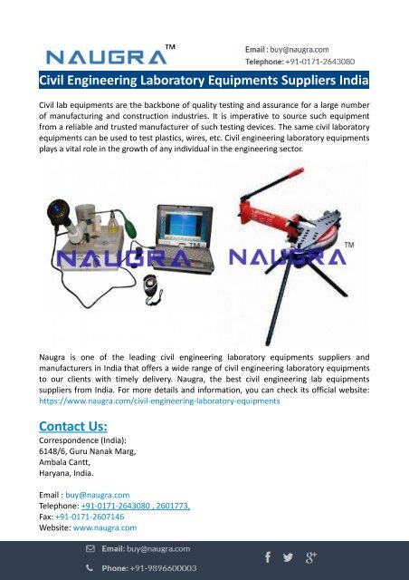 Civil Engineering Laboratory Equipments