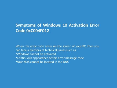 1-888-909-0535 How to Fix Windows 10 Activation Error Code 0xC004f012