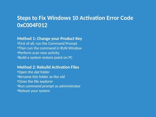 1-888-909-0535 How to Fix Windows 10 Activation Error Code 0xC004f012
