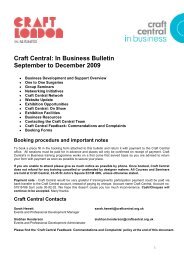 Craft Central: In Business Bulletin September to December 2009