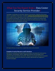 What Can You Expect from a Data Center Security Service Provider