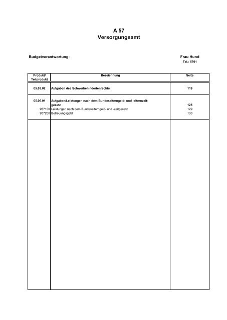 Haushalt 2018 nach der Organisationsstruktur Dez. III