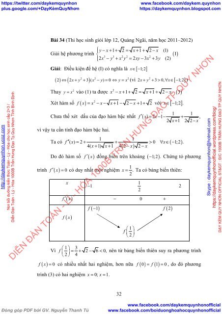 Kĩ thuật tổng hợp giải phương trình, hệ phương trình hỗn hợp (2017)