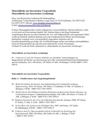 Materialhefte zur bayerischen Vorgeschichte Materialhefte zur ...