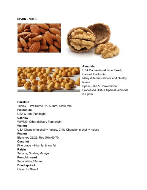 Brazspice - Our Complete Spice and Nuts List 2018