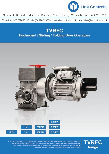 Link Controls TVRFC Sliding / Folding Door Operators