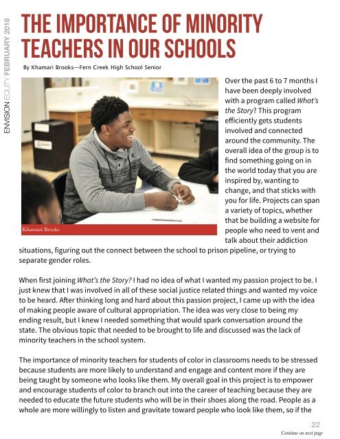 February 2018 Edition of Envision Equity 