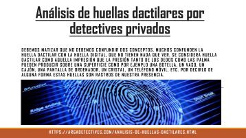 Análisis de huellas dactilares por detectives privados