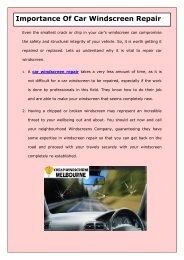 Importance Of Car Windscreen Repair