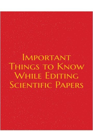 Important Things to Know While Editing Scientific Papers